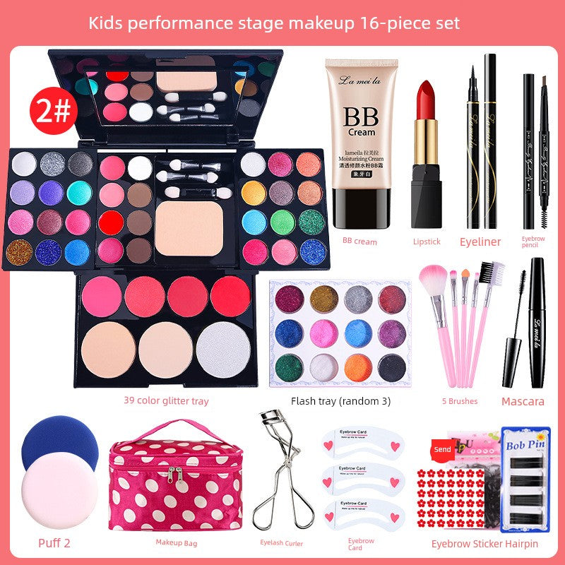 Genuine Goods Kids Student Stage Makeup Watch Show Eye Shadow Blush Powder One Makeup Palette Makeup Full Set Shopifynow