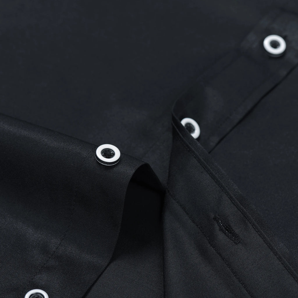 Men's Banded Collar Dress Shirts with Pocket Long Sleeve Mandarin Collar Versatile Shirt Solid Shirt For Business Activities Shopifynow