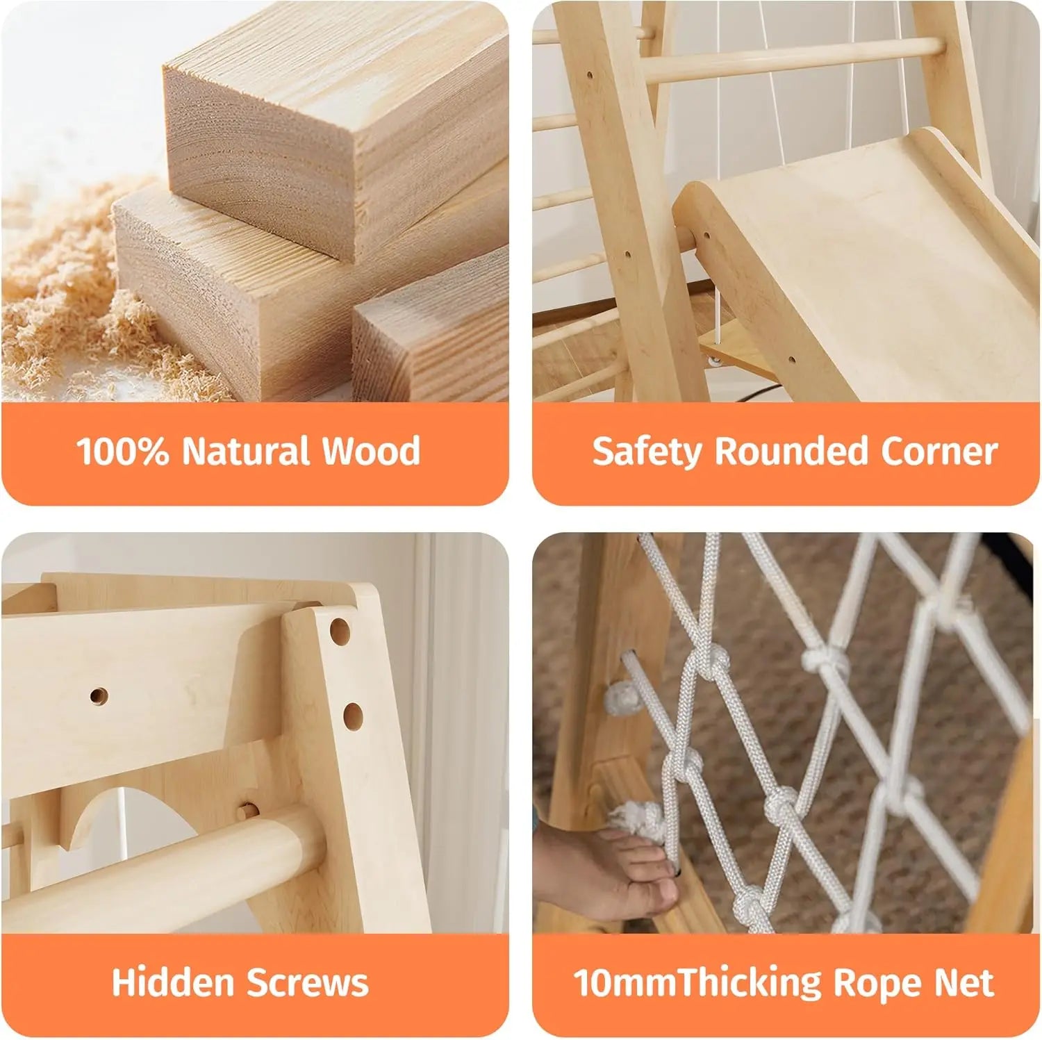 Indoor Jungle Gym, Montessori Climbing Toys, Toddler Indoor Playground Set 8-in-1 with Swing, Armband, Rock Climb Wall, Slide, M Shopifynow