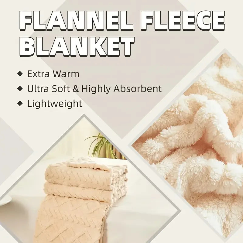 ltra-Soft 3D Plush 1pc Luxurious Fleece Blanket - Dense Weave for Exceptional Warmth, Cozy Flannel Throw Shopifynow