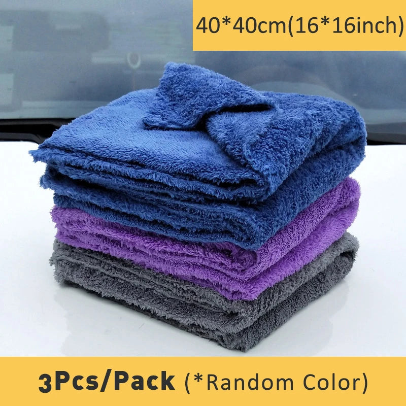 3/5/10pcs Car Wash Microfiber Towel Cleaning Drying Car Polishing Cloth Soft Edgeless Car Detailing Waxing Towel 40X40CM 350GSM Shopifynow