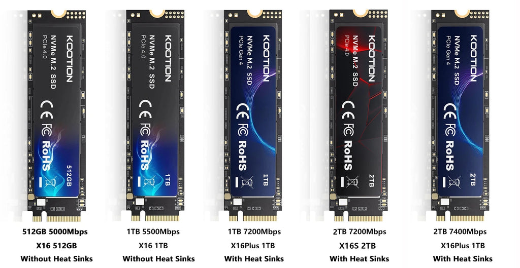 KOOTION X16Plus SSD NVMe M2 1TB 2TB 512GB Internal Solid State Hard Disk PCIe 4.0x4 2280 SSD M.2 Drive for PS5 Laptop PC - Shopifynow