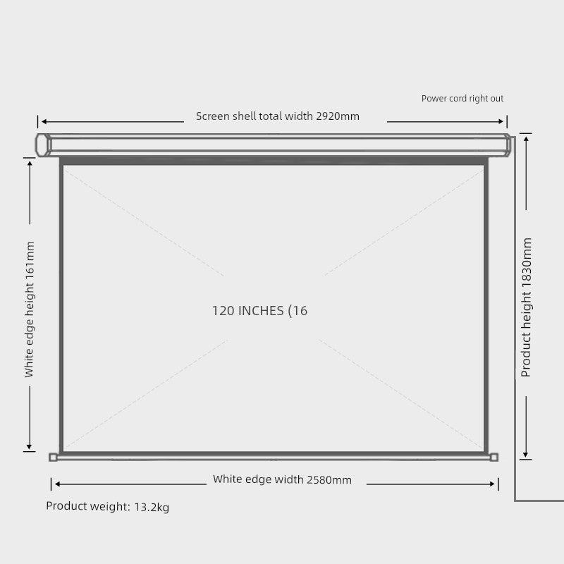 Deli Hanging Projection Screen Curtain Electric Remote Control 100-Inch 4:3 Projection Curtain Office For Home Projector Curtain 120-Inch 16:10 Tripod Screen Wall Screen 84-Inch Shopifynow
