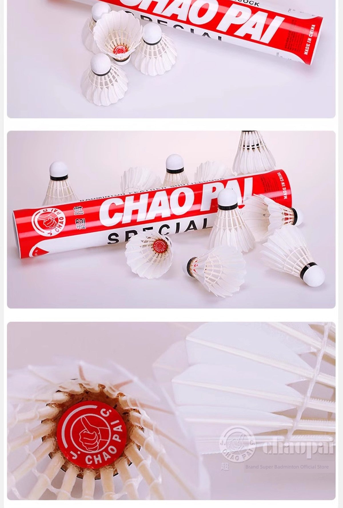 Chaopai Gold Red Durable Professional Training Competition Badminton Shopifynow
