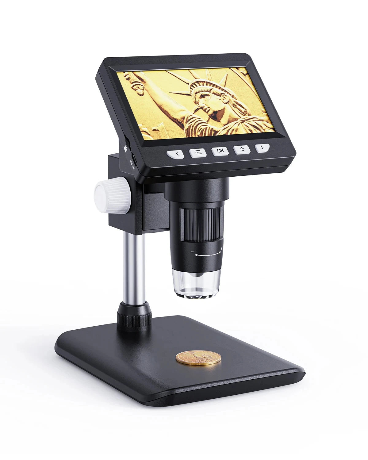 Digital Microscope 4.3" IPS USB Coin Microscope 1000X Magnification 2MP Ultra-Precise Focusing Soldering Microscopes for Repair Shopifynow