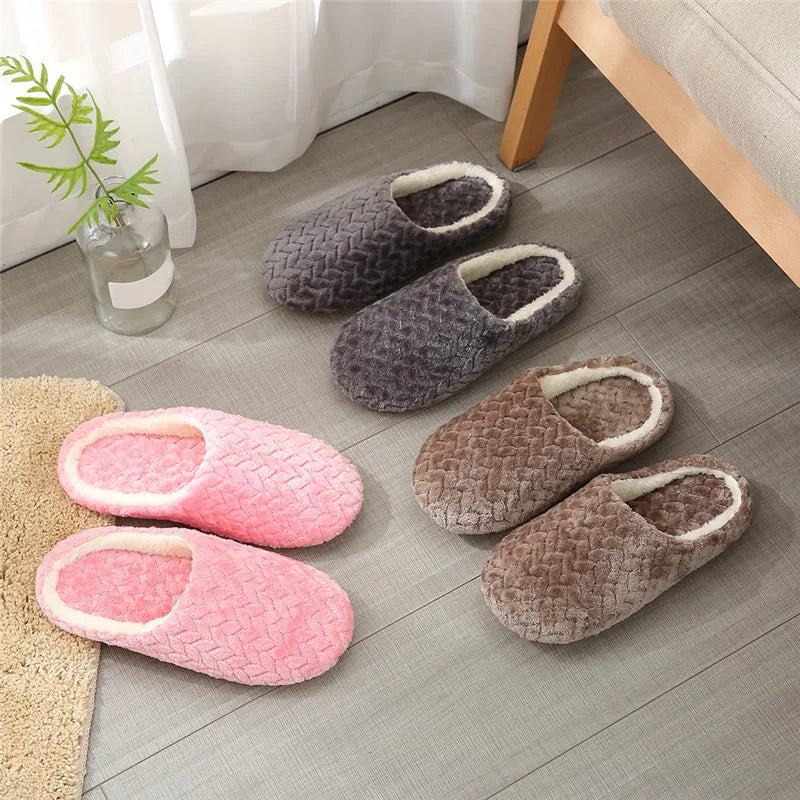 Women Winter Home Fur Slippers Cartoon Cat Non-Slip Soft Warm House Indoor Bedroom Men Couples Boys Girl Memory Foam Floor Shoes Shopifynow
