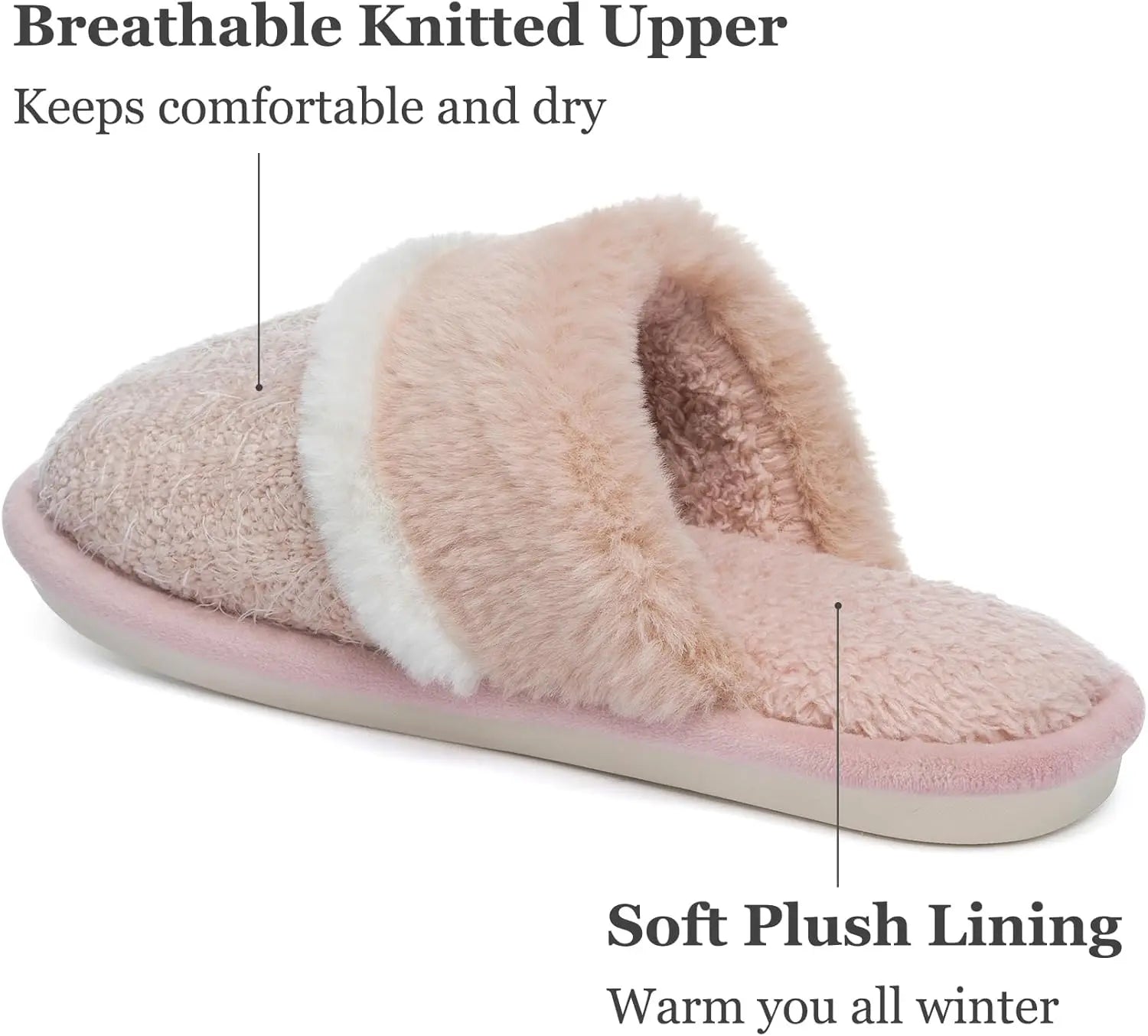 Women's Fuzzy Memory Foam Slippers Warm Anti-Slip House Shoes for Indoor Outdoor Gifts for Mom Girlfriend Shopifynow