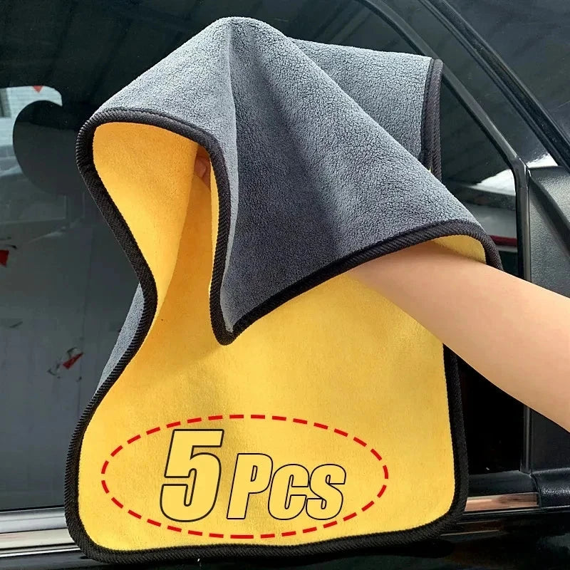 1/3/5Pcs Microfiber Cleaning Towel Car Cleaning Cloths Professional Detailing Car Drying Microfiber Towel Wash Towel Accessories Shopifynow