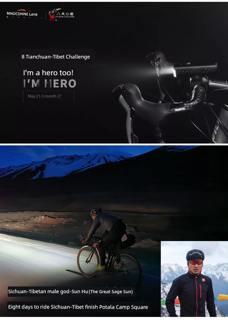 Majixuan Bicycle Headlight Mountain Highway Vehicle Night Riding Waterproof Strong Light Lighting Lifting Hanging Flashlight Rn1500 Shopifynow