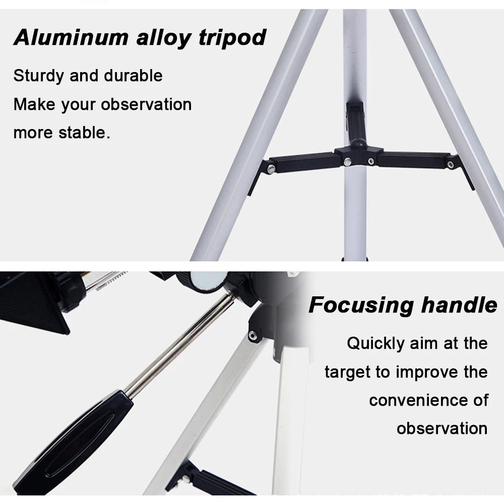 150X Astronomical Telescope , 70mm Aperture Refractor Portable Travel Telescope with Phone Adapter &Wireless Remote Shopifynow