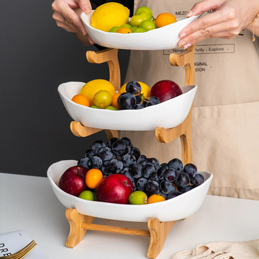3 Layer Fruit Plate Home Living Room Plastic Snack Dish Creative Modern Dried Fruit Basket Candy Dish Cake Stand Salad Bowl Shopifynow