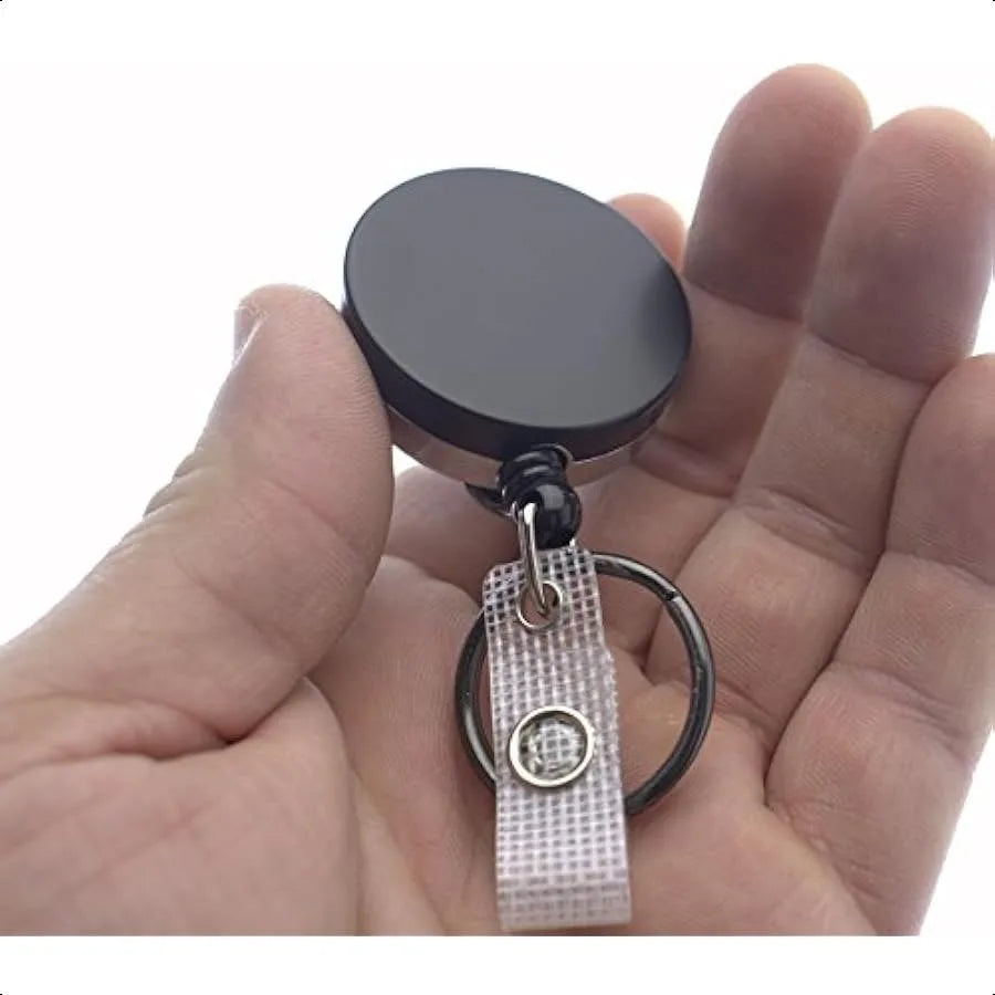 2 Pack Super Heavy Duty Retractable Keychain 8oz or 10 Keys Durable 48 4 Ft Kevlar Lanyard Rugged Polycarbonate Key Chain Ring