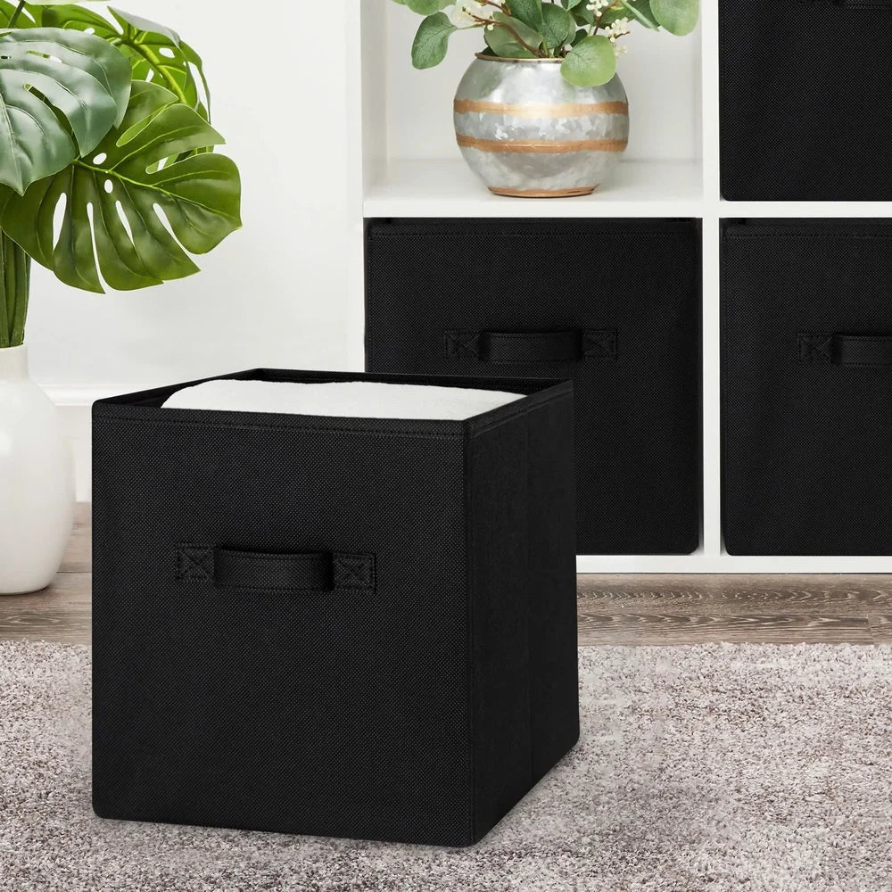 Collapsible Cube Storage Bins 6 Pack Fabric Organizer with Carry Handles Ideal Books Clothes Home Office Organization Shopifynow