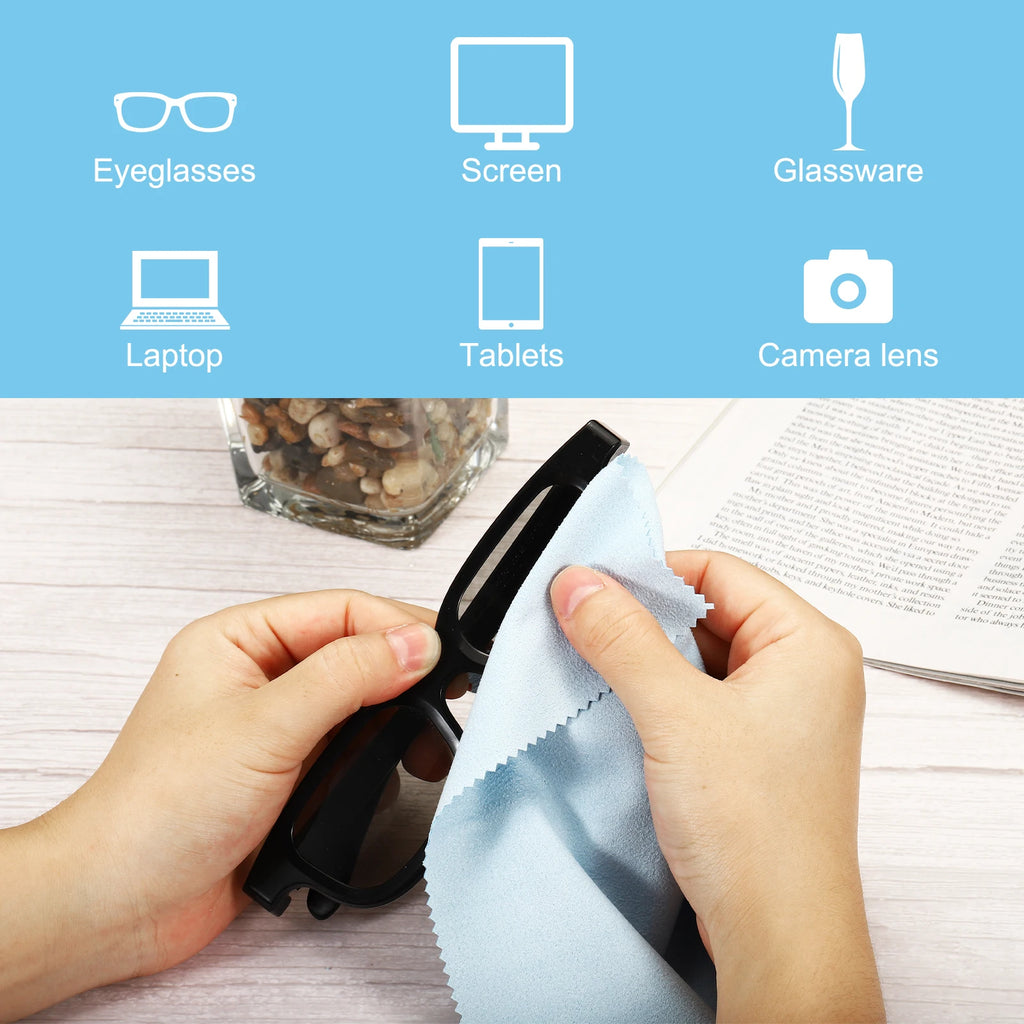 24Pcs Eyeglass Microfiber Cleaning Cloth Glasses Cleaning Cloth Soft Suede Wipe Screen Cloth for Camera Lens Eyeglasses Screens