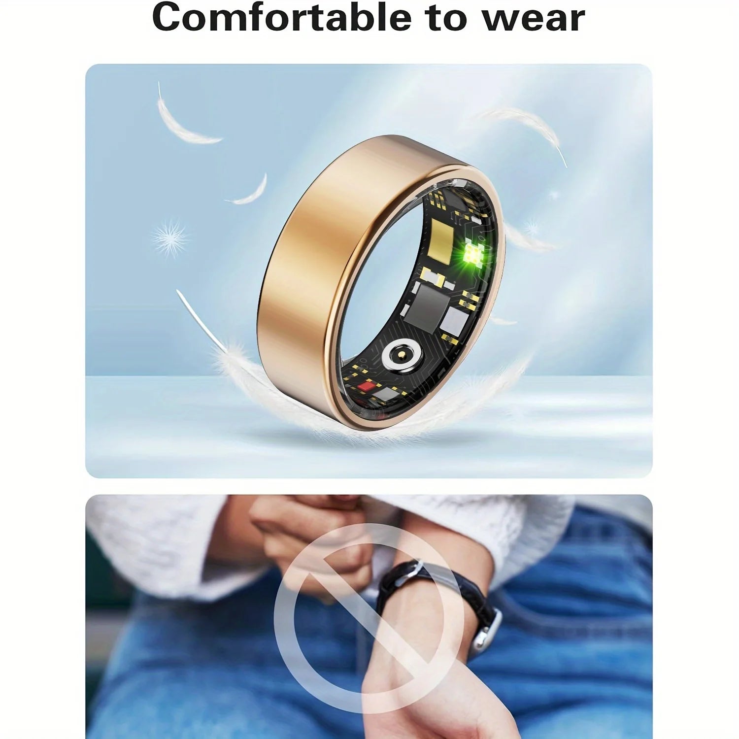 Smart ring, sleep tracking, motion monitoring, compatible with iPhone and Android, smart gift, suitable for women and men Shopifynow