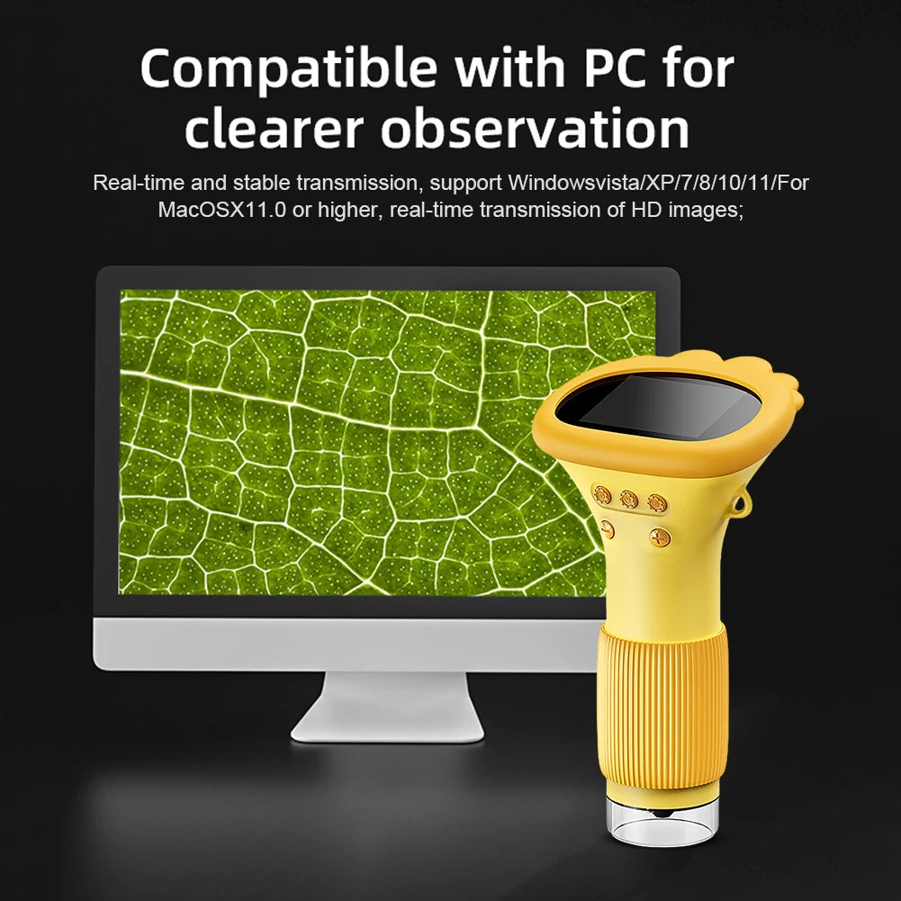 1000X Electronic Magnifier Children Biological Insect Coin Magnifier 2 Inch IPS Screen 2MP Lens Mini Portable Microscopes - Shopifynow