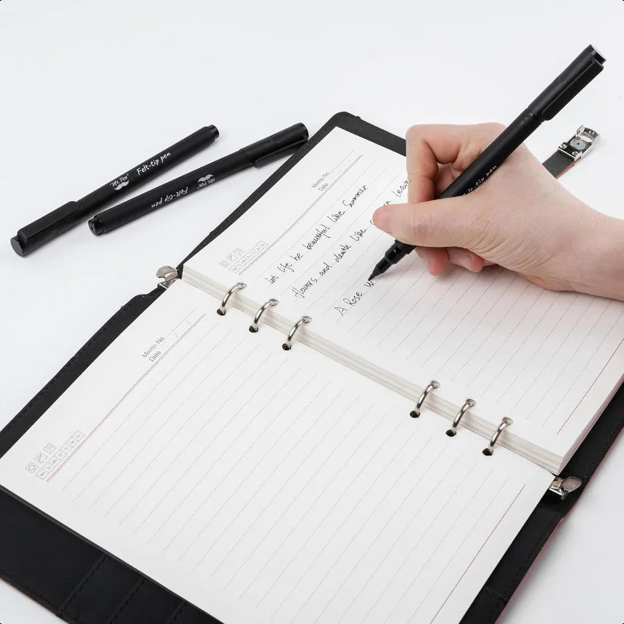 Black Felt Tip Pens Fine Point Pens Black Pack of 6 Fast Dry No Smear  Markers