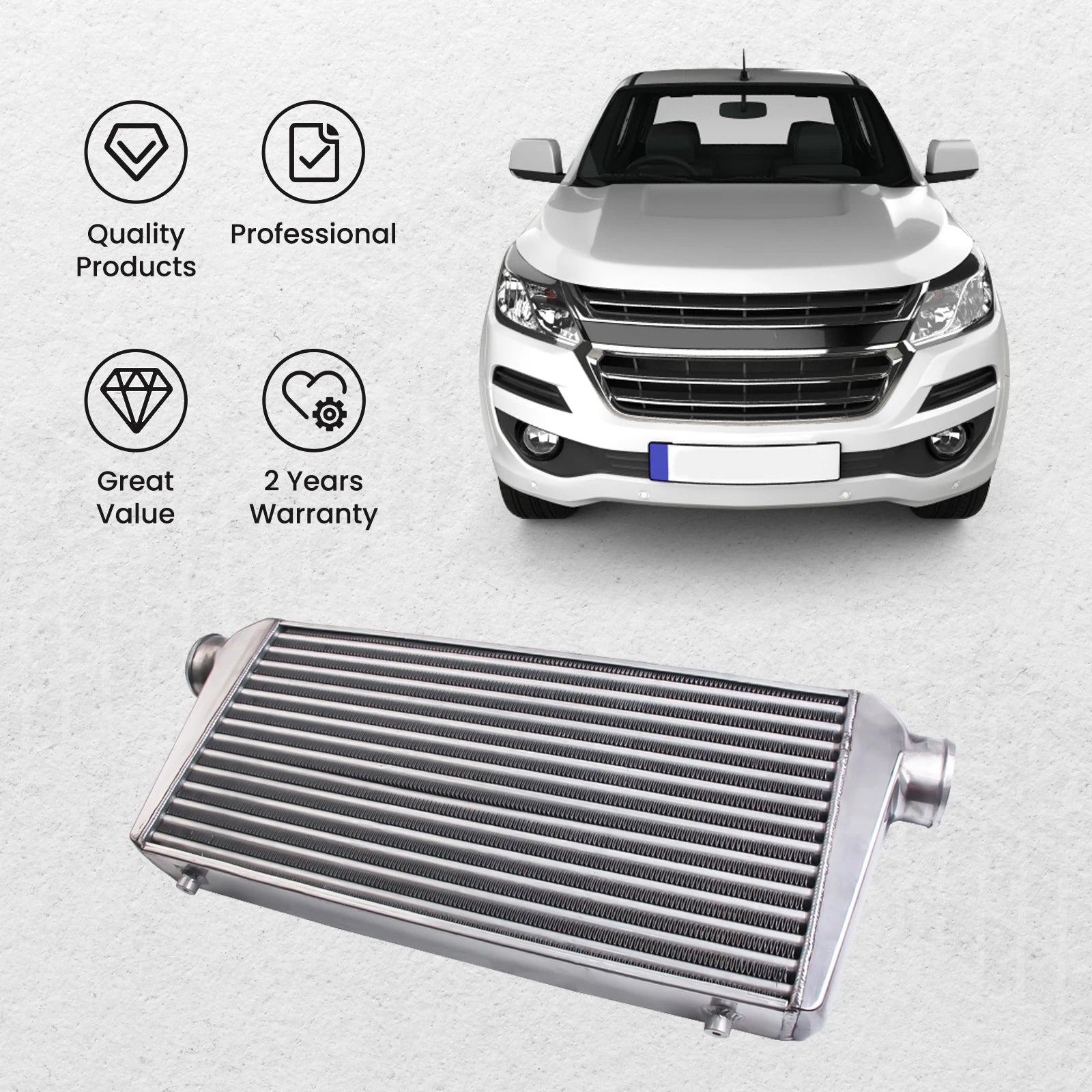 600x300x76 2.5" Intercooler Pipe ALLOY UNIVERSAL TURBO HARD PIPE 3" Thickness - Shopifynow