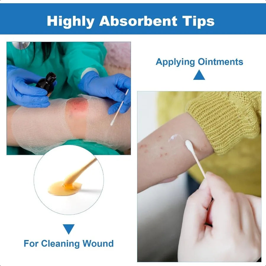 6 Inch Sterile Cotton Tipped Applicators 200 Count Long Cotton Swabs Wood Shaft Medical Swabs Shopifynow