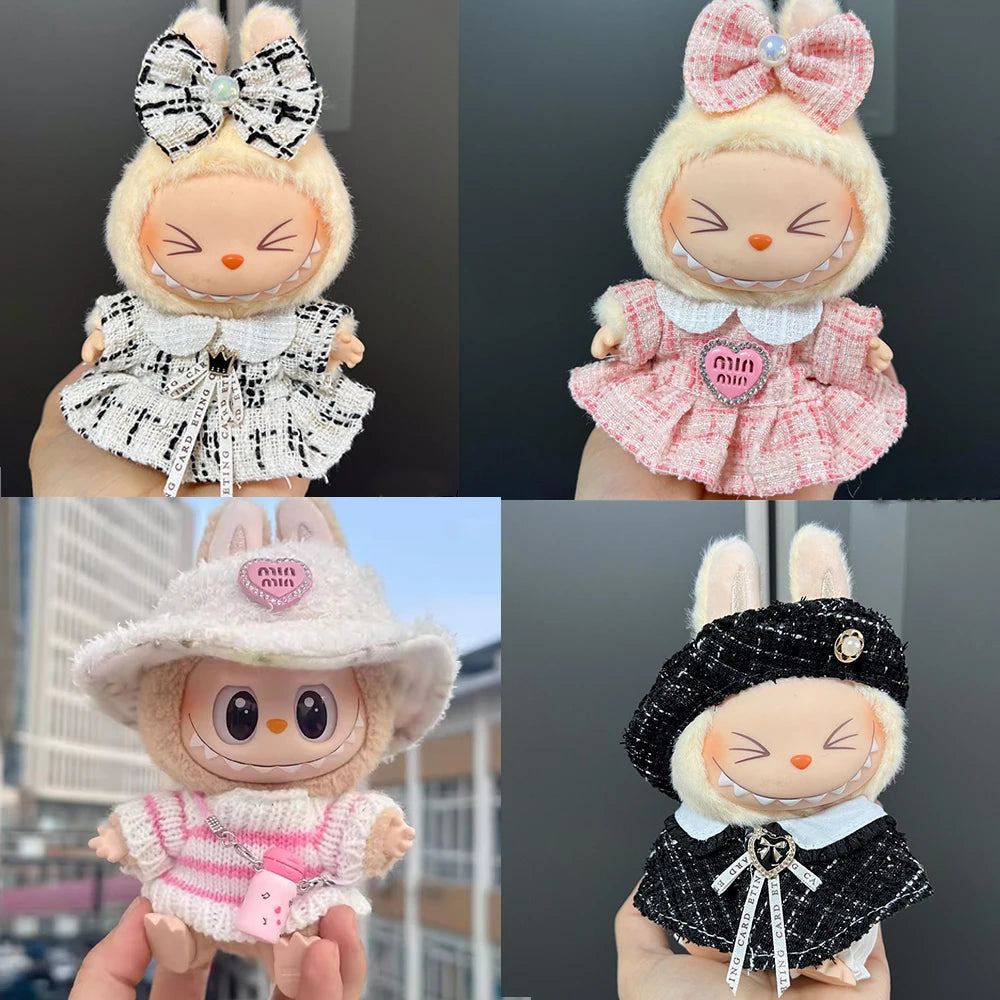 17cm Labubu Doll's Clothes Cute Fashion V1V2 Idol Clothing DIY Kids Gift Labubu Dress Cloak Gift Clothes Hair accessories Ropa - Shopifynow