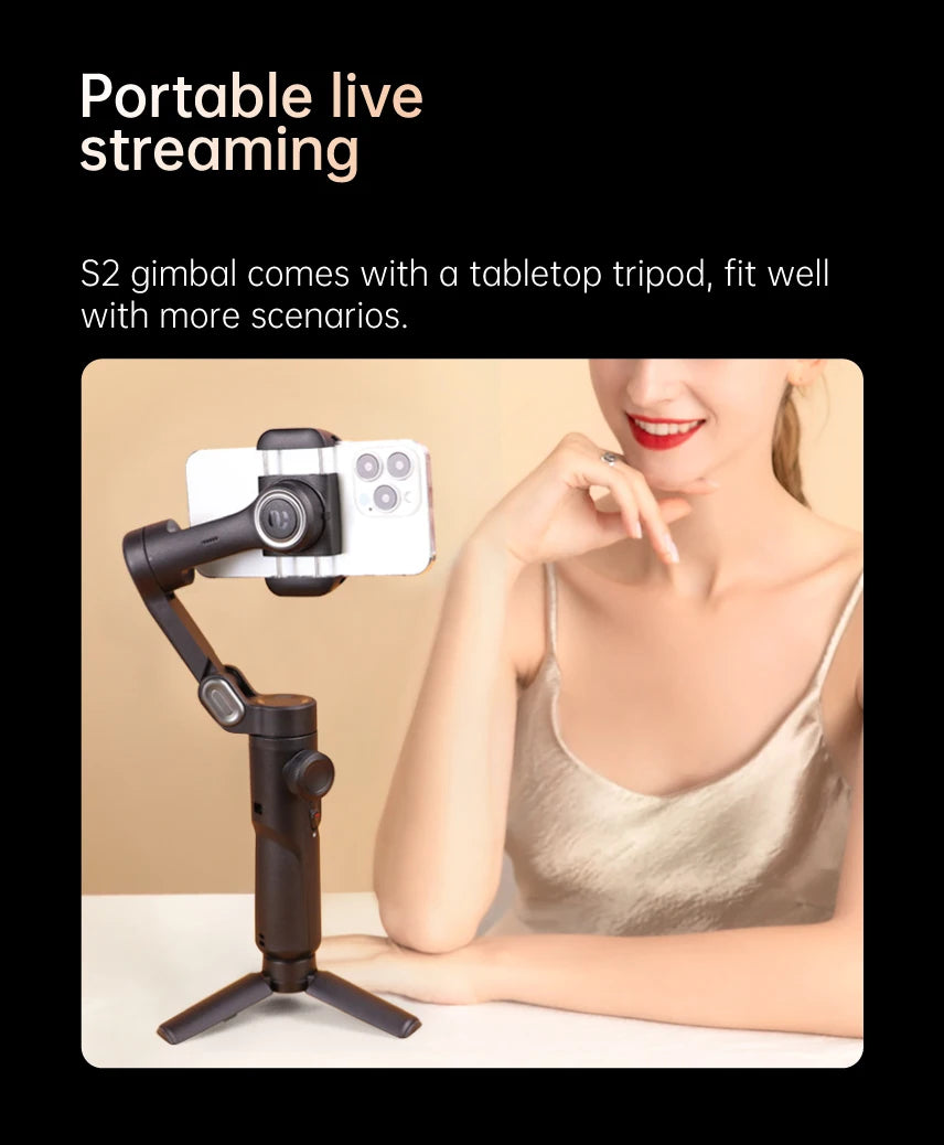 AOCHUAN 3-Axis Handheld Gimbal Stabilizer SmartXE for Smartphone for iPhone Android AI Face Tracking TikTok Vlog - Shopifynow