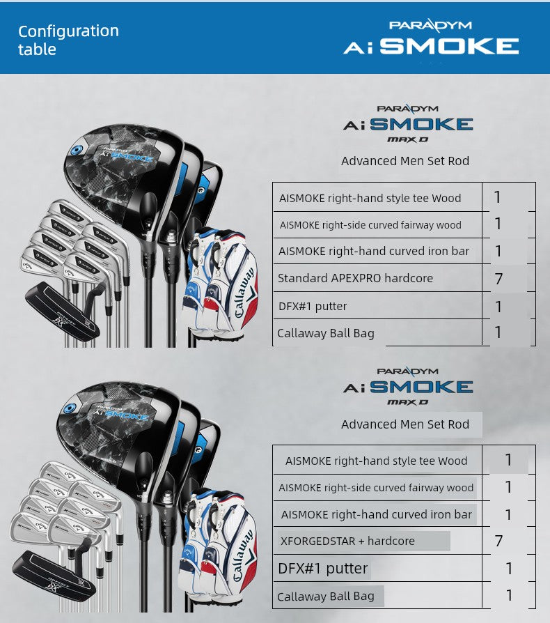 24 New Arrival Callaway Caraway Golf Club Rod Set Male AI Smoke Wooden Pole Matching Apex Iron Pole Shopifynow