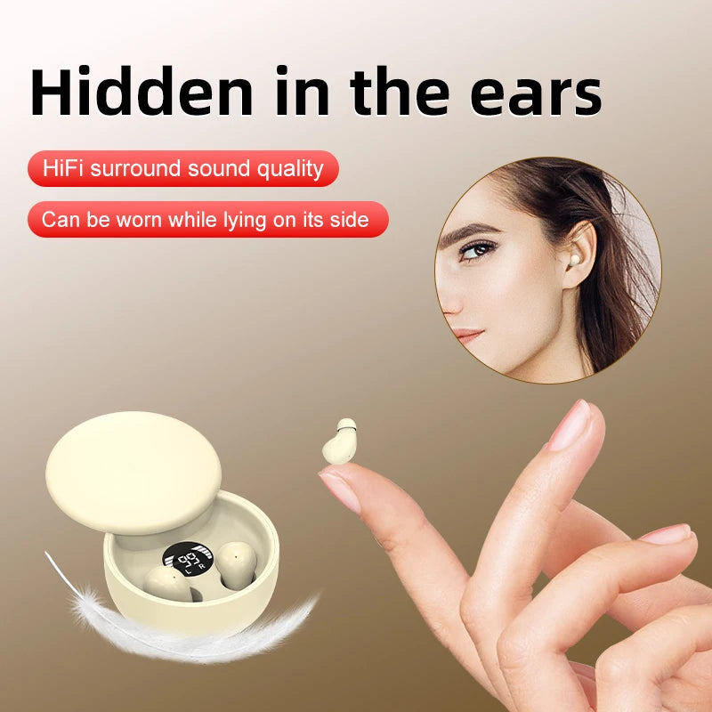 SK26 Bluetooth 5.4 Wireless Earphones Small Earbuds Sleeping Sport Invisible Headphones Bass Sound Quality Headset Sliding Cover Shopifynow