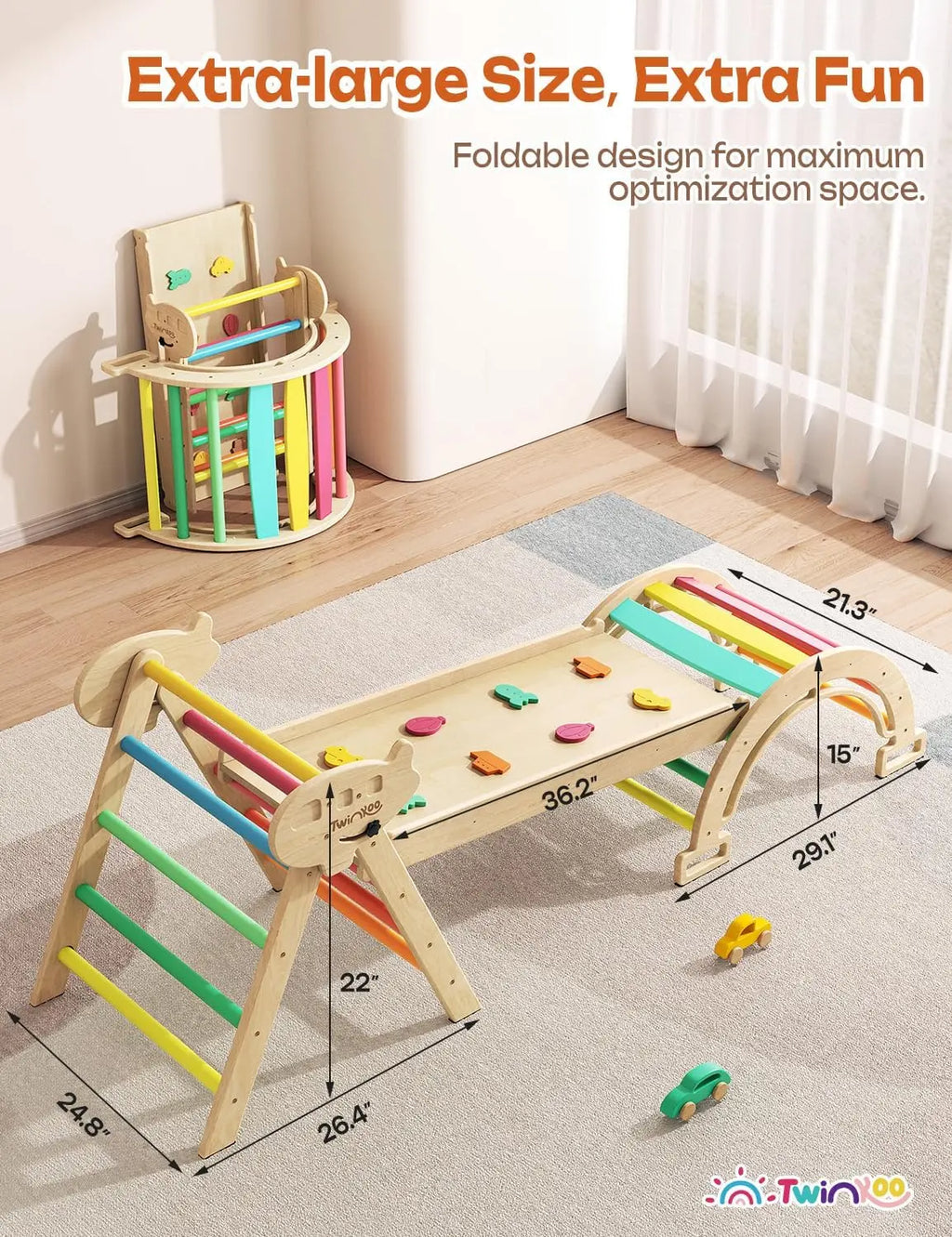 7 in 1 Pikler Triangle Set, Foldable Toddler Baby Climbing Toys, Solid Wooden Montessori Climbing Set, Baby Climber Indoor Playg Shopifynow