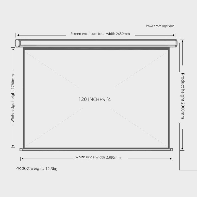 Deli Hanging Projection Screen Curtain Electric Remote Control 100-Inch 4:3 Projection Curtain Office For Home Projector Curtain 120-Inch 16:10 Tripod Screen Wall Screen 84-Inch Shopifynow