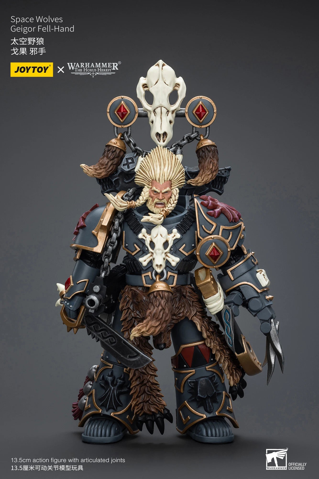 JOYTOY Warhammer 40k 1/18 Action Figures Anime 13.5cm Space Wolves Geigor Fell-Hand Collection Model Toys Shopifynow