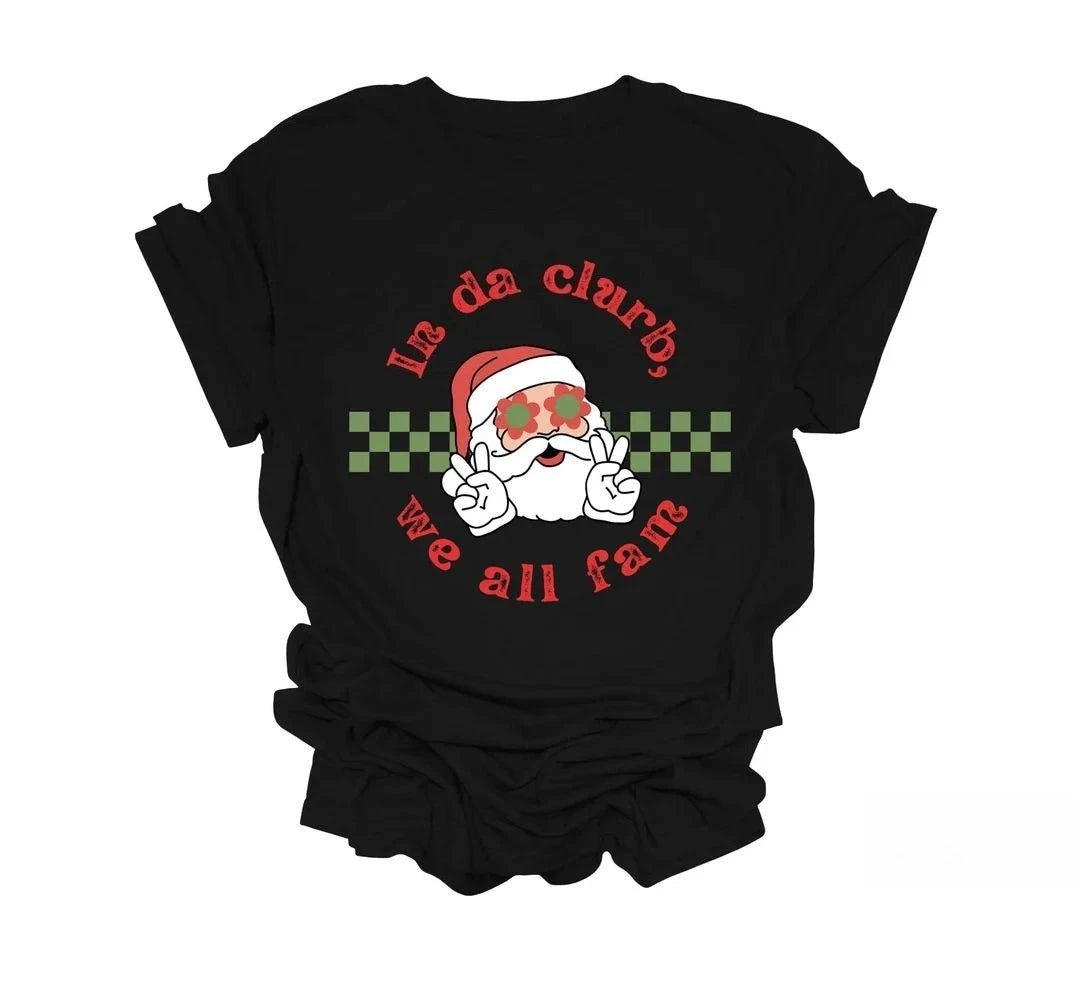 Christmas Gingerbread Man Printed Pure Cotton Short-sleeved Loose and Comfortable Pure Cotton T-shirt for Men and Women Shopifynow