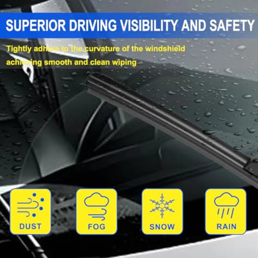 26+26 Windshield Wiper Blades with 14 Rear Wiper Blade Set Replacement for 20062015 Audi Q7 HighPerformance Rain Repellent and