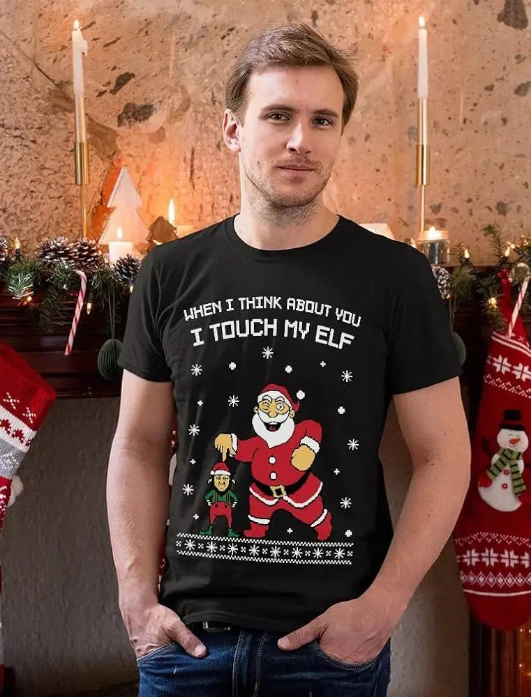 Christmas Gingerbread Man Printed Pure Cotton Short-sleeved Loose and Comfortable Pure Cotton T-shirt for Men and Women Shopifynow