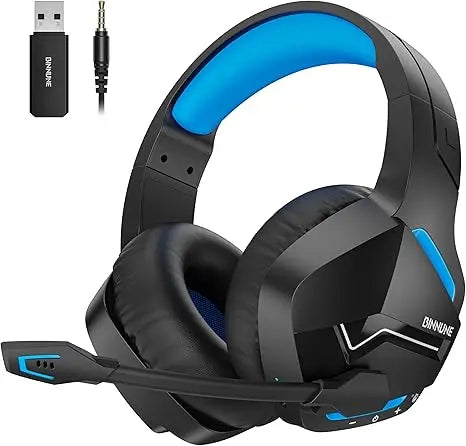 BINNUNE BW01 Wireless Gaming Headset with Mic for PC PS4 PS5 2.4G Bluetooth USB Gamer Headphones with Mic for Laptop Computer - Shopifynow