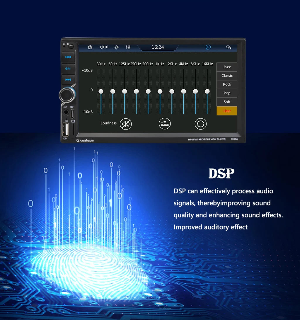 ESSGOO 7 Inch Car Radio 2 Din Carplay Android Auto Universal Car Multimedia Player Autoradio DSP HD Touch Screen FM Bluetooth - Shopifynow