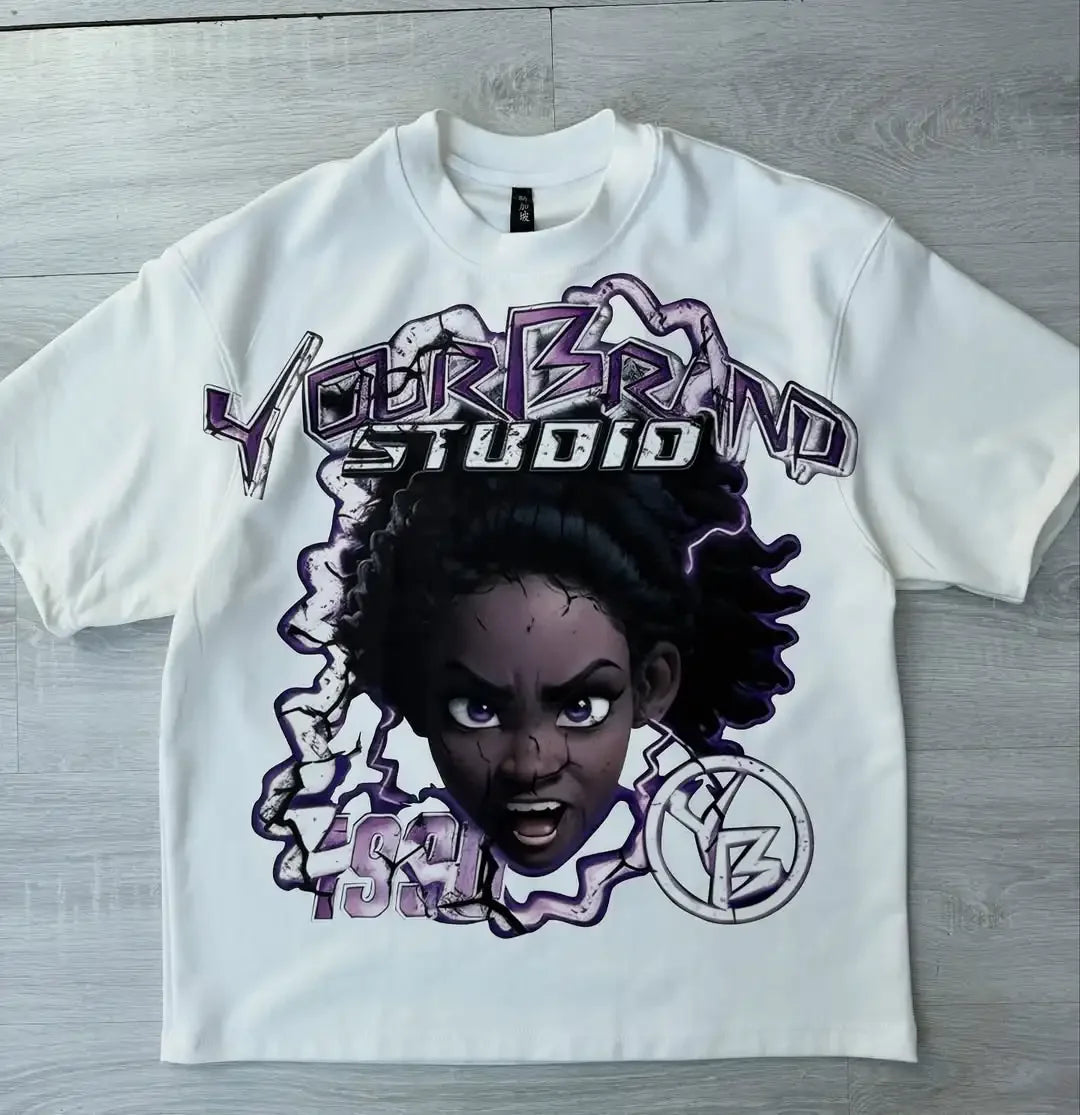 Y2k Harajuku Streetwear Men and Women Short Sleeved Fashion New Cartoon Print Design Shirt Retro Hip-hop Trend Oversized T-shirt Shopifynow