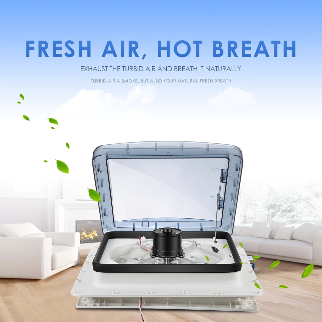3 Speed 40x40cm Caravan RV Roof Skylight Motorhomes Vents with Rain Sensor 12V High Air Volume Electric RV Roof Vents Fan Shopifynow
