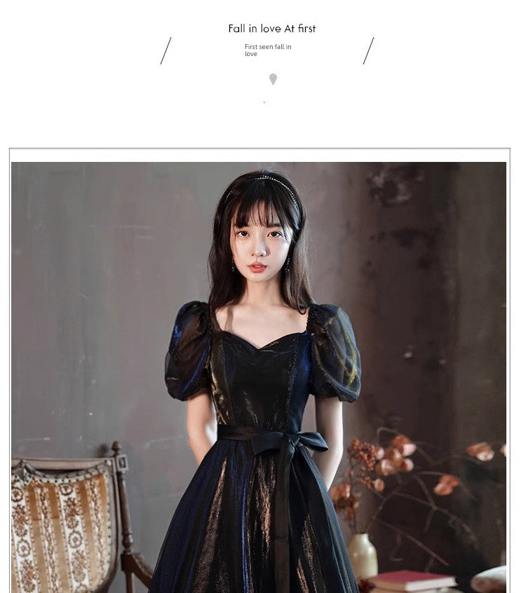 Black Evening Dress for Women Banquet Temperament Accessible Luxury Host Dress Classy Niche Style Birthday Adult Ceremony Slim Looking Summer Shopifynow