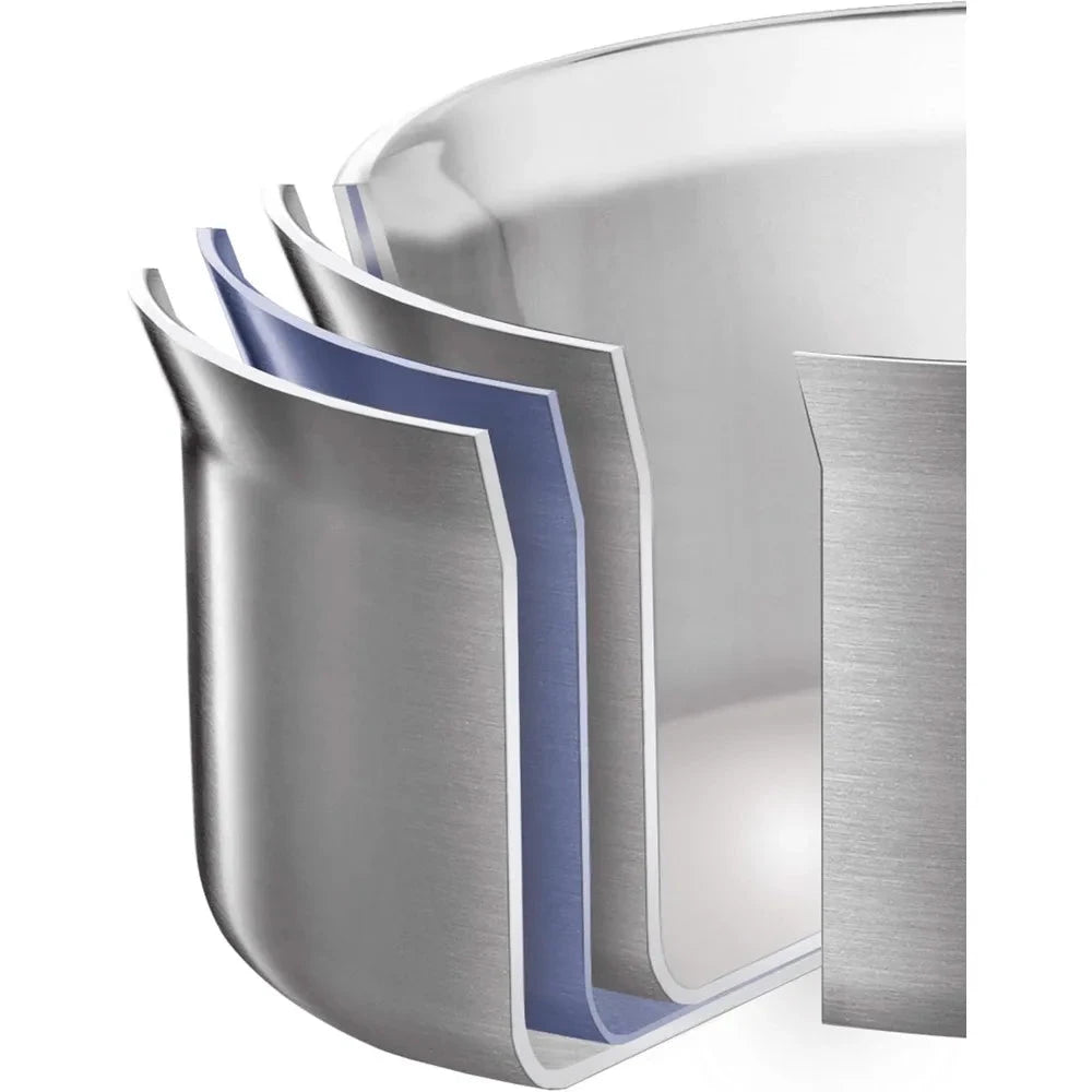 20 cm/ 3 Litre 3-Ply Stainless Steel Stock Pot with Lid Shopifynow