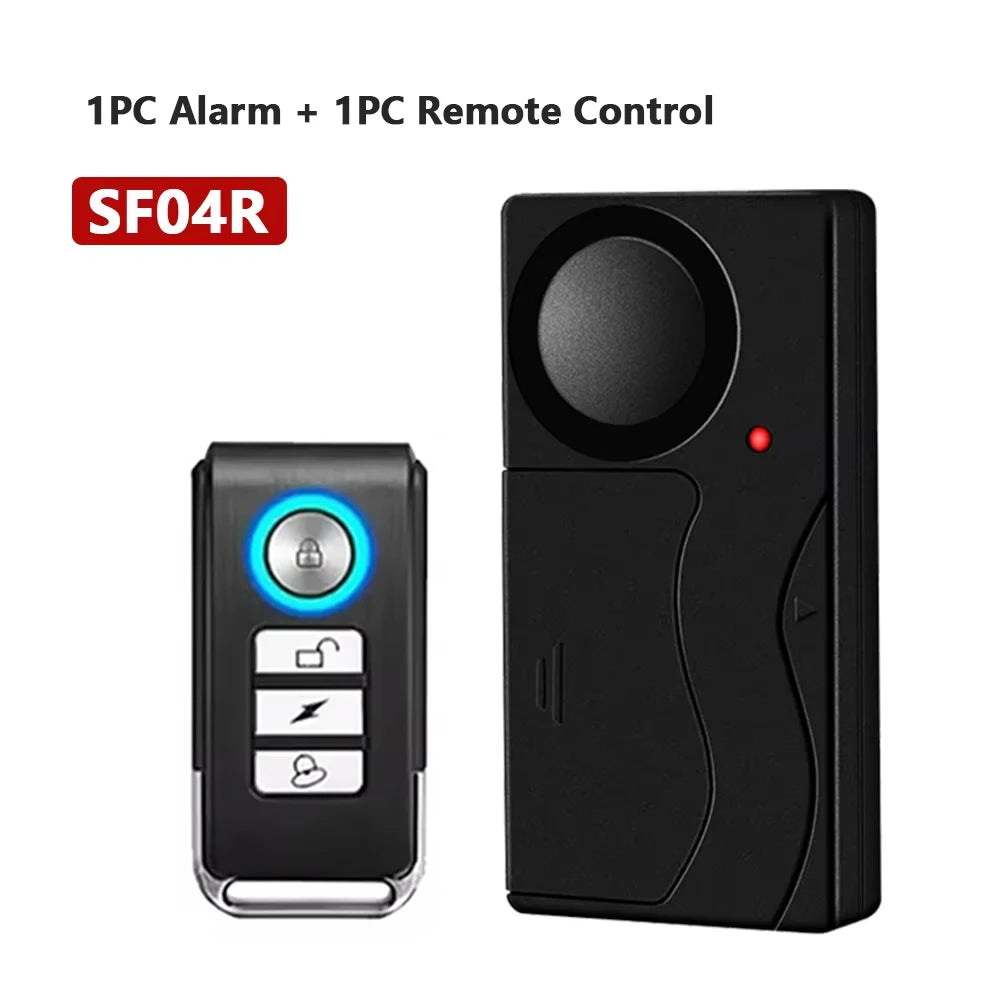 Awapow Wireless Vibration Bike Alarm With Remote Control Anti-Theft Alarm 110dB Loud Bike Door Window Alarm Home Safety System - Shopifynow
