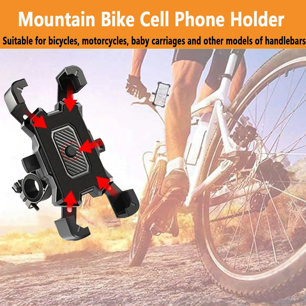 2PCS 360° Rotatable & Adjustable Bike/Motorcycle Phone Mount - Shockproof, Anti-Slip Holder For phone, - Durable Abs Material Shopifynow