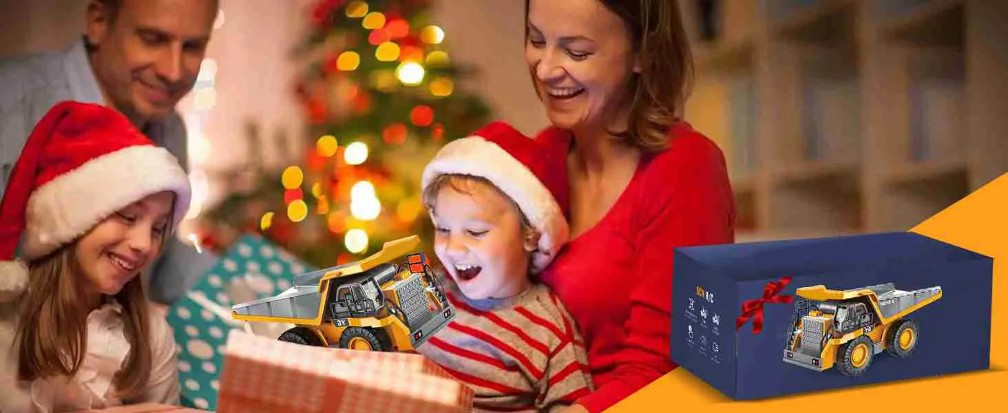 9 Channel Dump Truck Toy Yellow Double Battery Remote Control Dump Truck with Light Sound for Present Shopifynow