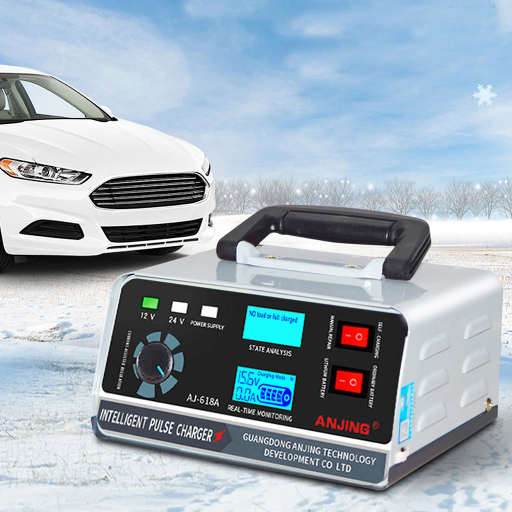12/24V 400W Universal Car Lead Acid Battery Charger LCD Display Intelligent Charger Automatic Repair for Motorcycle Van Truck Shopifynow