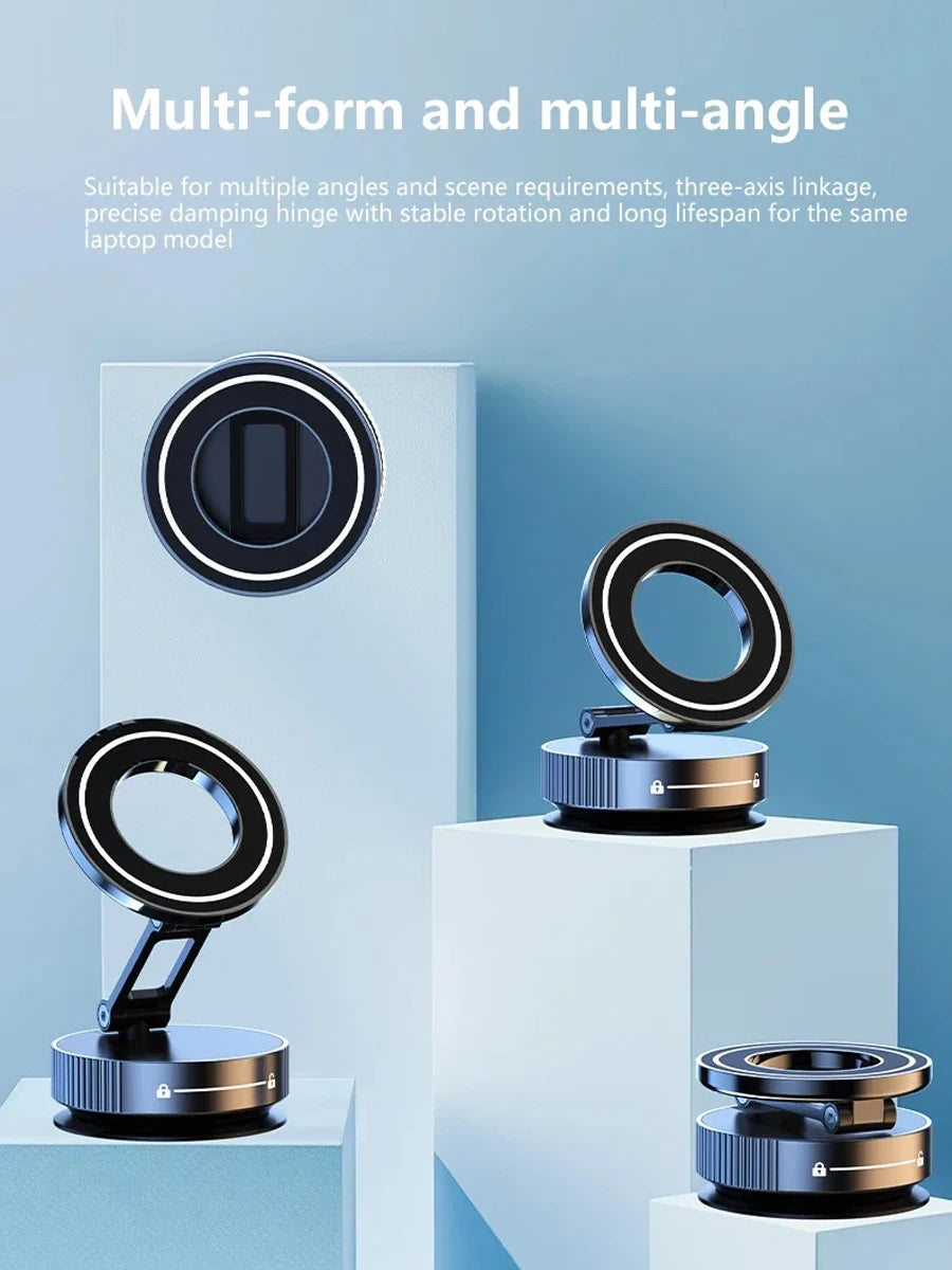 Car Mount Electric Vacuum Magnetic Holder Foldable Strong Suction Stand Cell Phone For iphone 12 13 14 15 16 17 Live Streaming Shopifynow