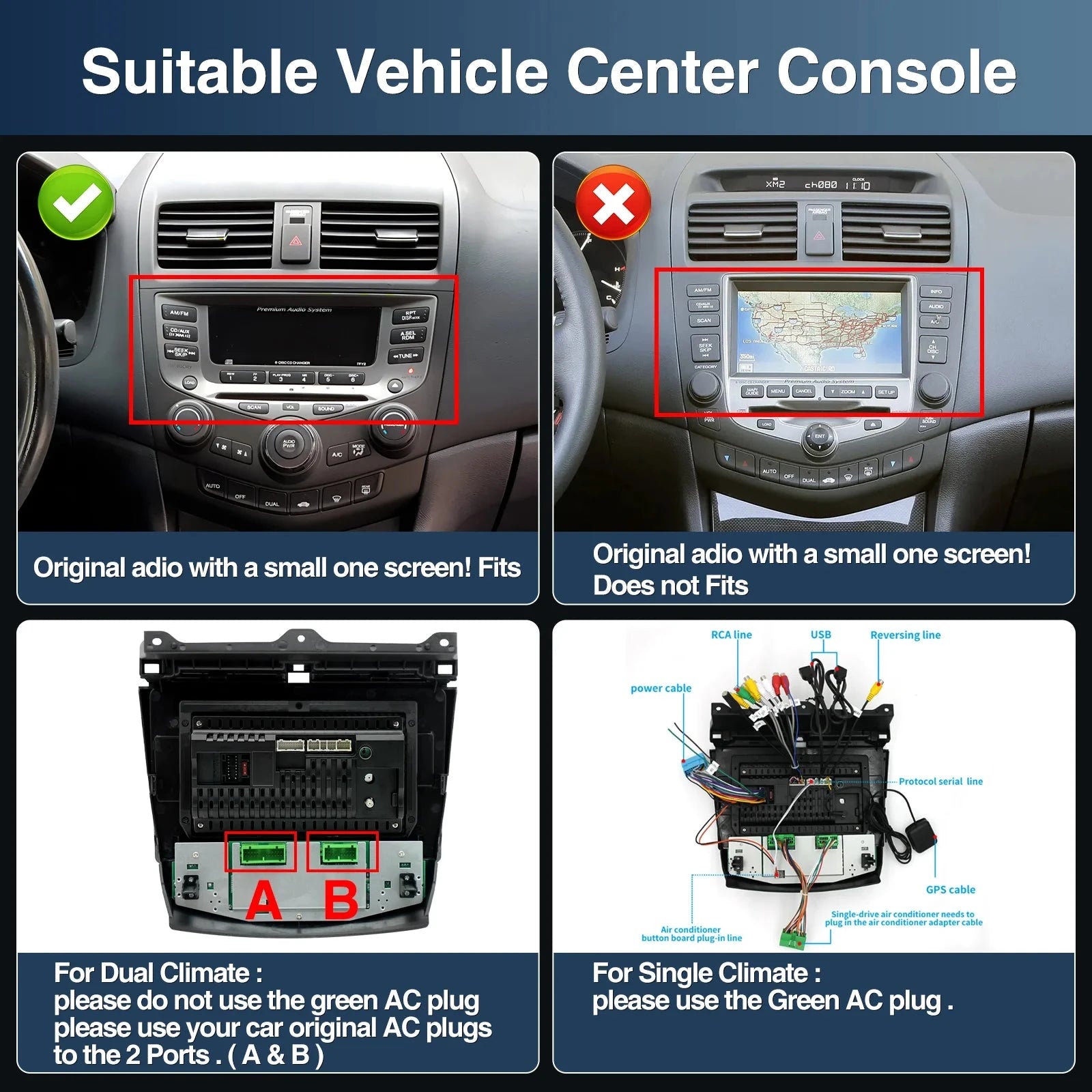 10.1 Inch Android13 Wireless Car Carplay Android Navigation Reversing Camera All-in-one 2+32G CarPlay GPS For Honda Accord 03-07 Shopifynow