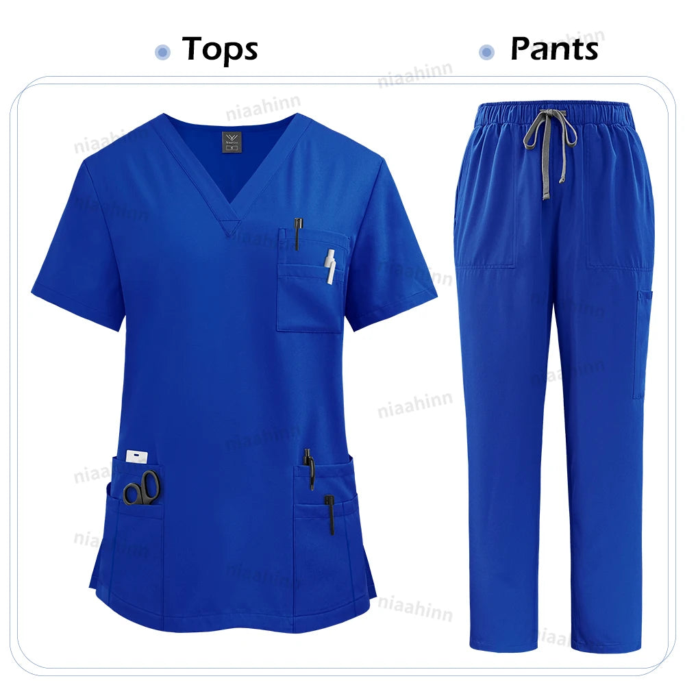 High Quality Medical Clothing for Women Uniform Nurse Lab Coat Unisex Wholesale Tops and Pants Suits Nursing Scrubs Uniforms Set - Shopifynow