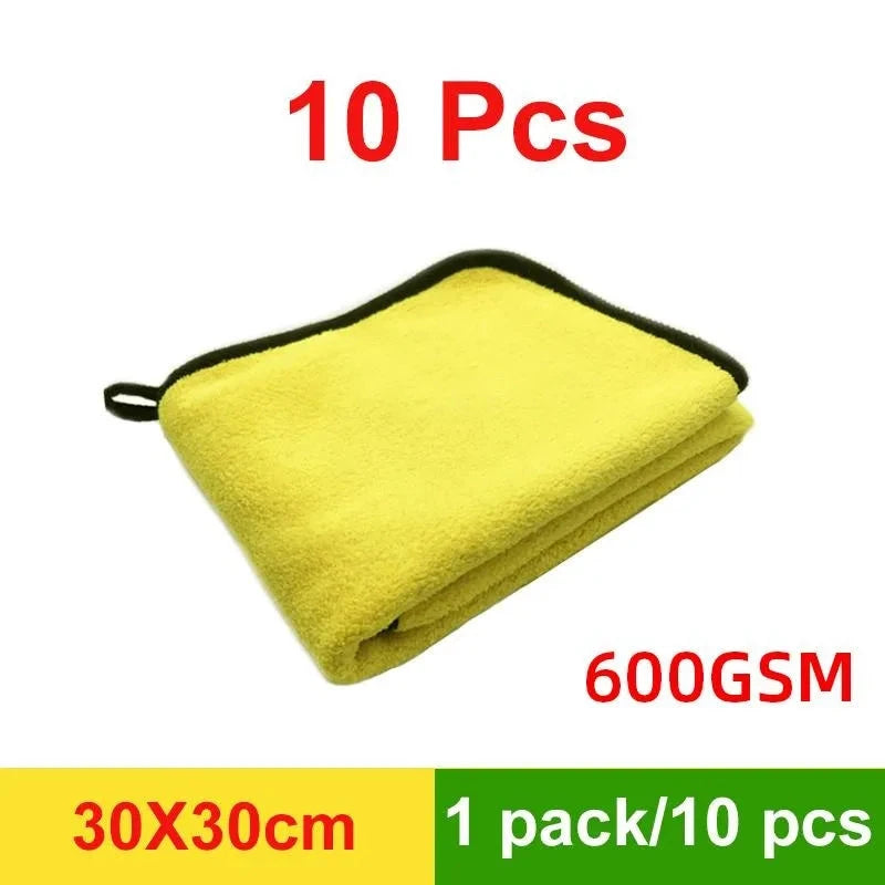 10Pcs Microfiber Cleaning Towel Car Cleaning Cloths Professional Detailing Car Drying Microfiber Towel Wash Towels Accessories Shopifynow