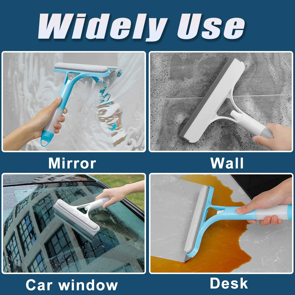 3 in 1 Window Cleaning Squeegee Multi Function Glass Mirror Wiper with Spray Bottle Microfiber Scrub Household Car Cleaner Tools Shopifynow