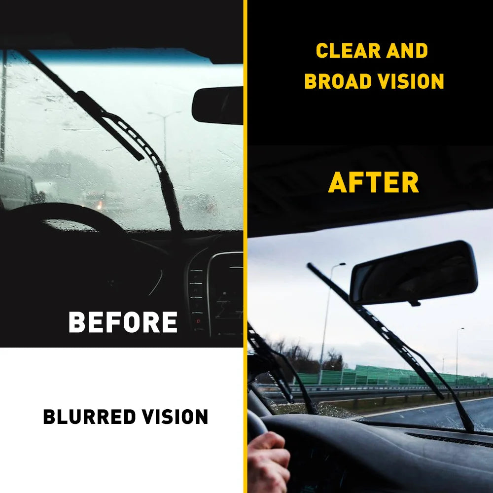 4Pcs 28" Car Bus Rubber Universal Frameless Windshield Wiper Blade Refill Black Silica Gel For Windshield Of Cars Buses Vans