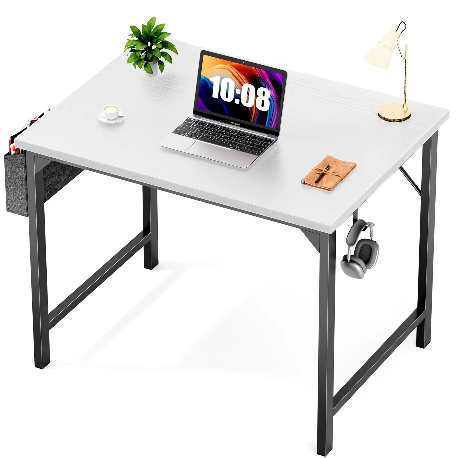JHK Computer Desk Writing Study Office Gaming Table Modern Simple Style Compact with Side Bag Headphone Hook Easy Assembly Shopifynow